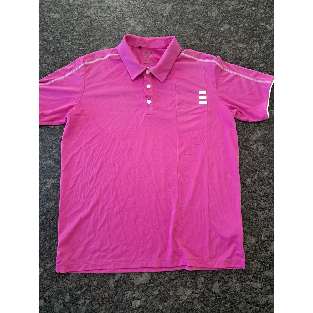 Adidas Golf ClimaLite 3-Stripe Polo Shirt Light Purple Men's Size Large